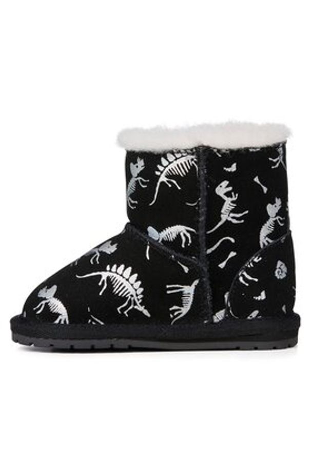 EMU Australia Śniegowce Toddle Reflective Dino B12966 Czarny. Kolor: czarny. Materiał: zamsz, skóra