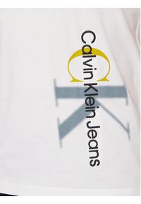 Calvin Klein Jeans T-Shirt Two Tone Monologo J30J324783 Biały Regular Fit. Kolor: biały. Materiał: bawełna #3