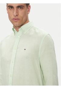 TOMMY HILFIGER - Tommy Hilfiger Koszula MW0MW34602 Zielony Regular Fit. Kolor: zielony. Materiał: len #4