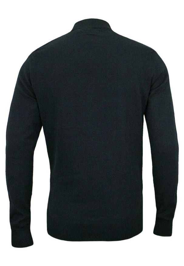 Półgolf Granatowy Bawełniany - Brave Soul - Prosty Krój, Klasyczny, Męski. Kolor: niebieski. Materiał: bawełna. Sezon: jesień, zima. Styl: klasyczny