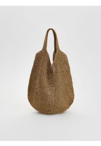 Reserved - Pleciona torebka hobo - beżowy. Kolor: beżowy #1