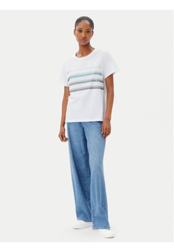 Marella T-Shirt Foglia 2515971042 Biały Regular Fit. Kolor: biały. Materiał: bawełna