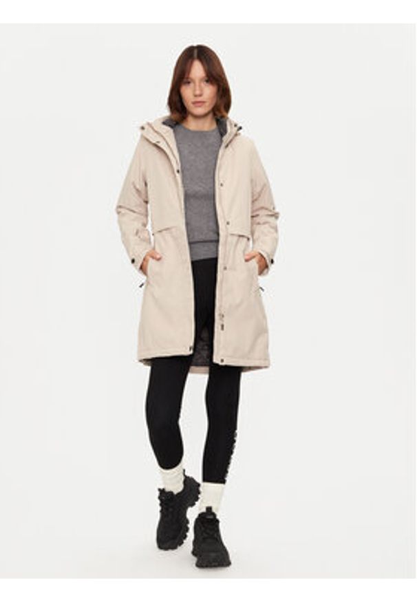 Whistler Parka Mullie W W-PRO 10000 W214099 Beżowy Regular Fit. Kolor: beżowy. Materiał: syntetyk