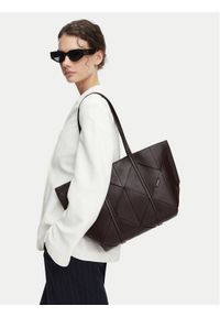 Calvin Klein Torebka Woven Medium Carryall LV04F3548G Brązowy. Kolor: brązowy. Materiał: skórzane #1