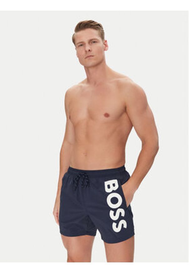 BOSS Szorty kąpielowe Octopus 50514502 Granatowy Regular Fit. Kolor: niebieski. Materiał: syntetyk