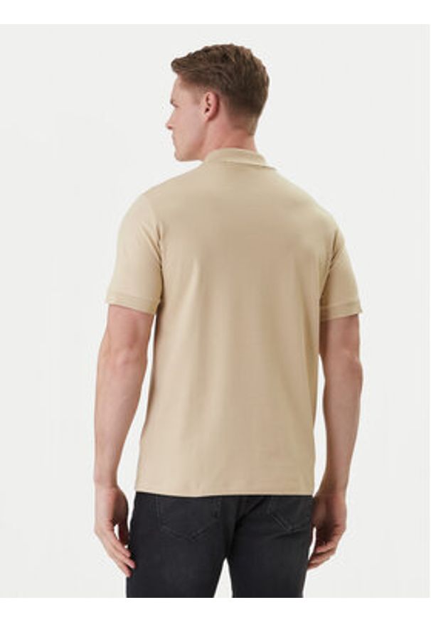 Karl Lagerfeld - KARL LAGERFELD Polo 745015 562231 Beżowy Regular Fit. Typ kołnierza: polo. Kolor: beżowy. Materiał: bawełna