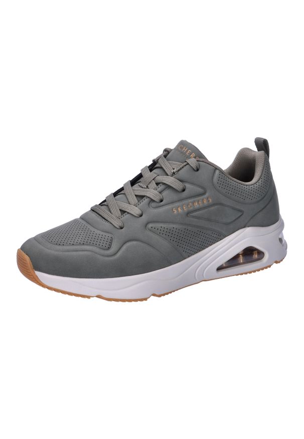 skechers - Buty do chodzenia męskie Skechers Tres air Uno Casai. Kolor: zielony. Materiał: syntetyk, materiał. Szerokość cholewki: normalna. Sport: turystyka piesza