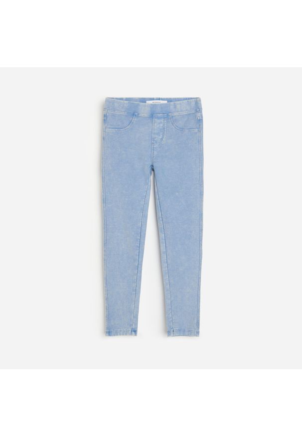 Reserved - Jeansowe legginsy - Niebieski. Kolor: niebieski. Materiał: jeans
