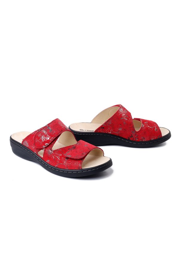 Dr. Brinkmann - DR. BRINKMANN 701082-04 rot, klapki damskie. Kolor: czerwony. Materiał: skóra