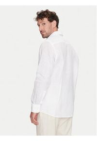 Bugatti Koszula 9150 58540A Biały Slim Fit. Kolor: biały. Materiał: len #5