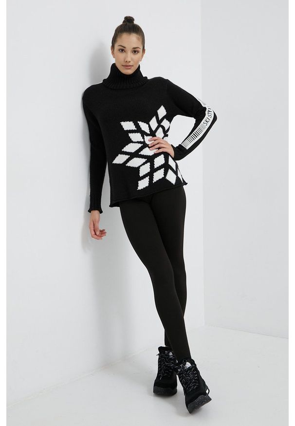 Newland - Legginsy. Kolor: czarny. Materiał: dzianina, materiał