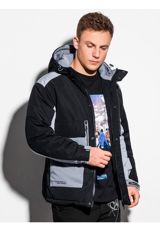 Czarna kurtka Ombre Clothing na zimę