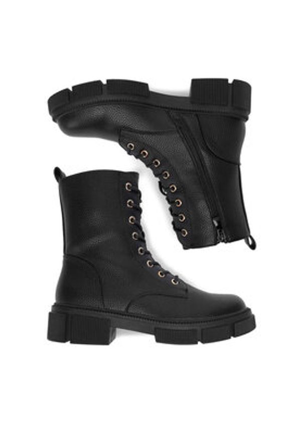 DeeZee Trzewiki HX21056-58A Czarny. Kolor: czarny. Materiał: syntetyk, materiał