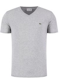 Lacoste T-Shirt TH6710 Szary Regular Fit. Kolor: szary. Materiał: bawełna