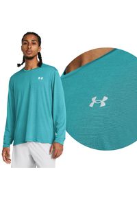 Under Armour - Koszulka longsleeve fitness męska UNDER ARMOUR z długim rękawem. Kolor: zielony. Długość rękawa: długi rękaw. Długość: długie. Sport: fitness