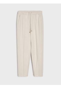 Sinsay - Spodnie cygaretki z dzianiny scuba - kremowy. Kolor: kremowy. Materiał: dzianina #1