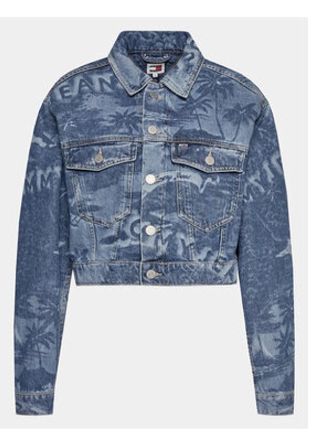Tommy Jeans Kurtka jeansowa Claire DW0DW17664 Niebieski Regular Fit. Kolor: niebieski. Materiał: bawełna
