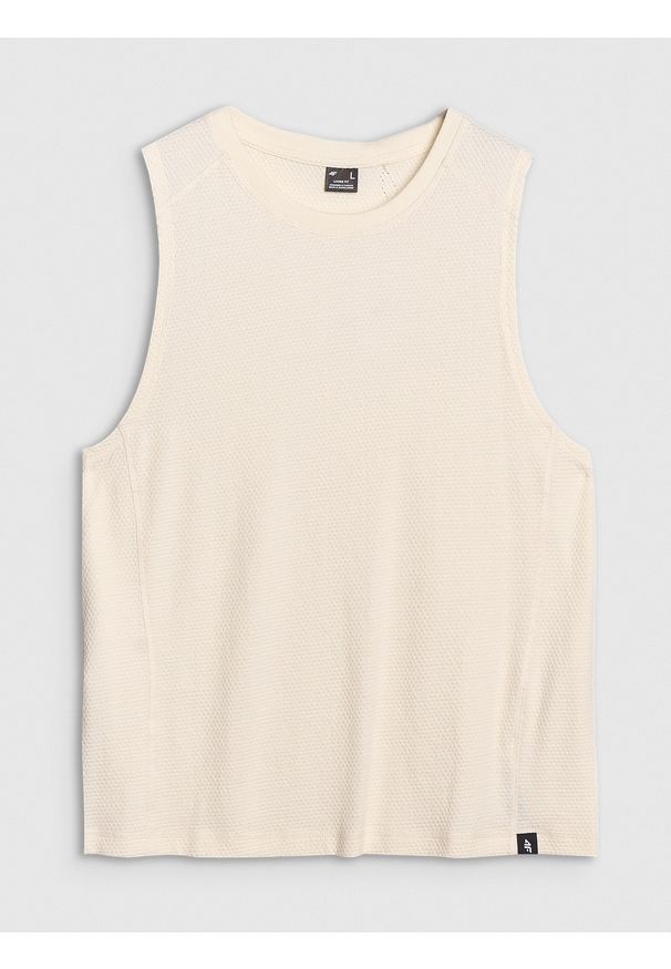 4f - Tank top oversize męski - biały. Kolor: biały