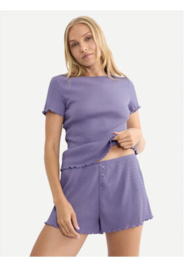 Triumph Szorty piżamowe Mix & Match 10227205 Fioletowy Regular Fit. Kolor: fioletowy. Materiał: bawełna