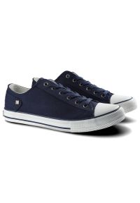 Big-Star - Trampki męskie Big Star, materiałowe i sznurowane , granatowe, DD174270. Okazja: na co dzień, na randkę. Zapięcie: pasek. Kolor: niebieski. Materiał: jeans, materiał. Szerokość cholewki: normalna. Styl: klasyczny, casual #7