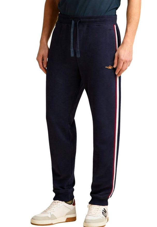 Aeronautica Militare - AERONAUTICA MILITARE Granatowe bawełniane męskie spodnie dresowe, Rozmiar XXL. Kolor: niebieski. Materiał: dresówka, bawełna