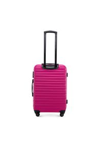 Wittchen - Średnia walizka z ABS-u z żebrowaniem różowa. Kolor: różowy. Materiał: guma