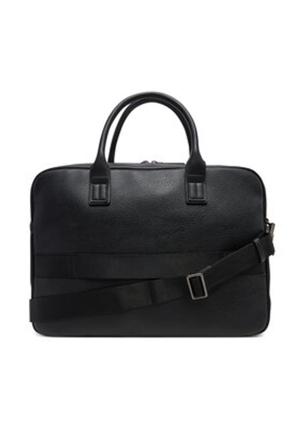 TOMMY HILFIGER - Tommy Hilfiger Torba na laptopa Th Monogram Computer Bag AM0AM13209 Czarny. Kolor: czarny. Materiał: skóra