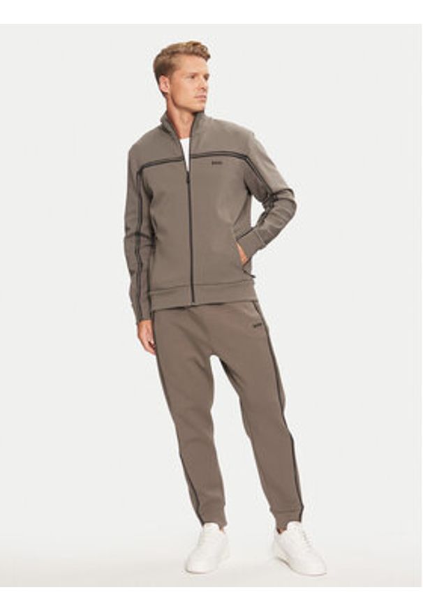 BOSS - Boss Bluza Skaz 1 50523896 Szary Regular Fit. Kolor: szary. Materiał: bawełna, syntetyk