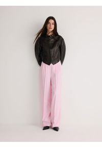 Reserved - Spodnie z wiskozy - pastelowy róż. Kolor: różowy. Materiał: wiskoza #1