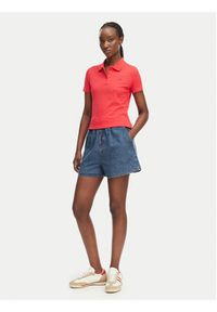 Tommy Jeans Polo Essential DW0DW20160 Czerwony Slim Fit. Typ kołnierza: polo. Kolor: czerwony. Materiał: bawełna #5