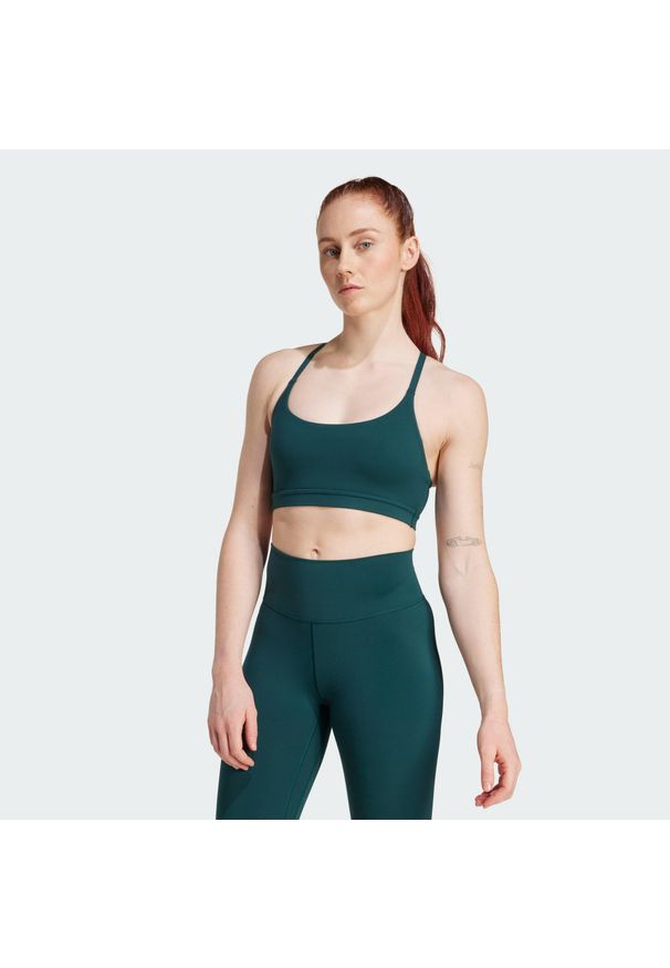Adidas - Biustonosz adidas All Me Light Support. Kolor: zielony