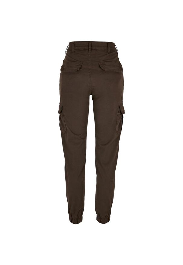 Urban Classics - Spodnie Cargo Damskie Z Wysokimi Stanami. Stan: podwyższony. Kolor: brązowy