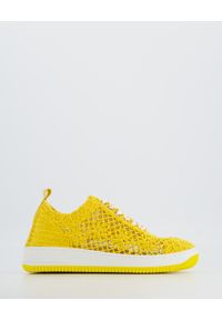 Venezia - ŻÓŁTE SNEAKERSY Z MATERIAŁU RMS-175S YELLOW. Kolor: żółty. Materiał: materiał. Obcas: na obcasie. Wysokość obcasa: średni #1