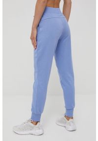 4f - 4F spodnie damskie gładkie. Kolor: niebieski. Materiał: dzianina. Wzór: gładki