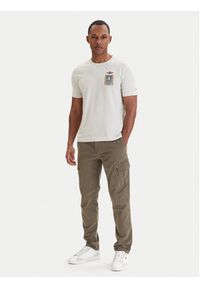 Aeronautica Militare T-Shirt 261TS2534UJ00641 Beżowy Regular Fit. Kolor: beżowy. Materiał: bawełna #3