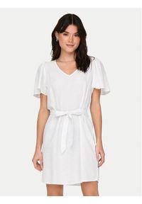 JDY Sukienka letnia Say 15321189 Biały Regular Fit. Kolor: biały. Materiał: len, wiskoza. Sezon: lato #1