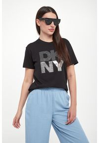 T-shirt damski DKNY JEANS. Materiał: jeans
