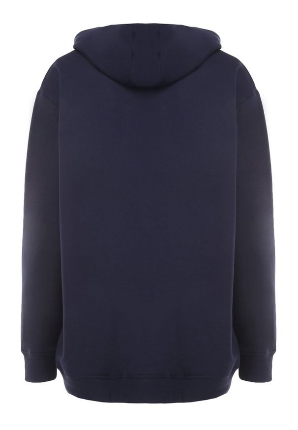 Born2be - Granatowa Bluza Alcilus. Okazja: na co dzień. Typ kołnierza: kaptur. Kolekcja: plus size. Kolor: niebieski. Materiał: dzianina, jeans, polar. Wzór: jednolity. Styl: casual
