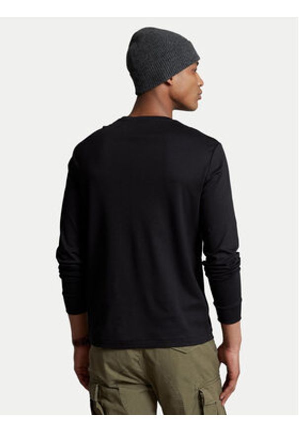 Polo Ralph Lauren Longsleeve 710760121 Czarny Slim Fit. Typ kołnierza: polo. Kolor: czarny. Materiał: bawełna. Długość rękawa: długi rękaw