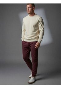 Sinsay - Spodnie dresowe jogger - bordowy. Kolor: czerwony. Materiał: dresówka #1