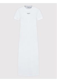 Calvin Klein Jeans Sukienka codzienna J20J218789 Biały Regular Fit. Okazja: na co dzień. Kolor: biały. Materiał: bawełna. Typ sukienki: proste. Styl: casual #4