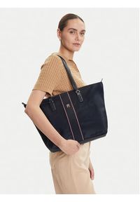 TOMMY HILFIGER - Tommy Hilfiger Torebka Poppy Tote Corp AW0AW17205 Granatowy. Kolor: niebieski #4