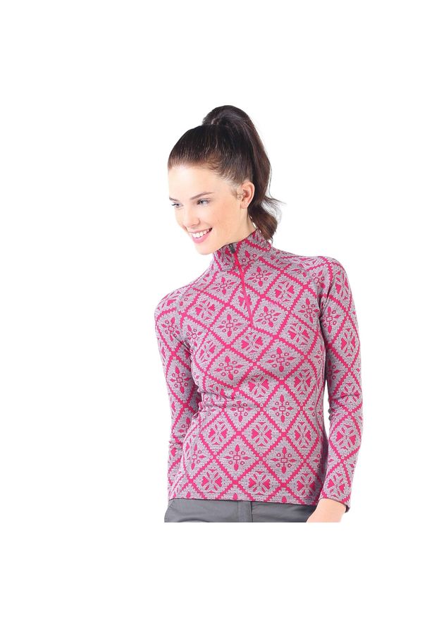 WOOLONA - Damska Koszulka Termoaktywna 100% Wełna Merino (230 g/m²) Venus Woolona. Kolor: różowy. Materiał: wełna. Sport: turystyka piesza