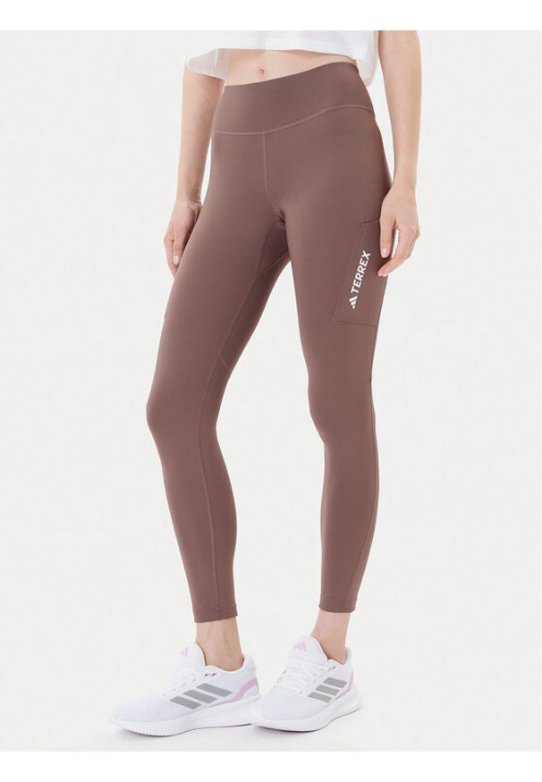 Adidas - adidas Legginsy Terrex Multi JM0422 Brązowy Slim Fit. Kolor: brązowy. Materiał: syntetyk