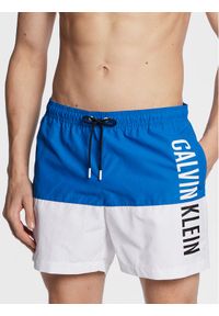 Calvin Klein Swimwear Szorty kąpielowe KM0KM00796 Niebieski Regular Fit. Kolor: niebieski. Materiał: syntetyk