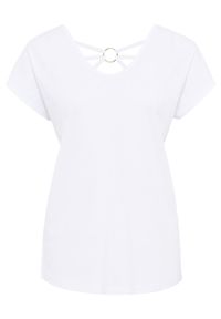 Shirt z ozdobnym tyłem bonprix biały. Kolor: biały #1