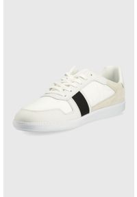 Calvin Klein sneakersy kolor biały. Nosek buta: okrągły. Zapięcie: sznurówki. Kolor: biały. Materiał: skóra, guma #3