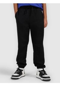 4f - 4F Spodnie dresowe joggery chłopięce - czarne 146 (10-11 lat). Okazja: na co dzień. Kolor: czarny. Materiał: dresówka. Wzór: gładki, ze splotem. Sezon: lato. Styl: młodzieżowy, casual, sportowy #2