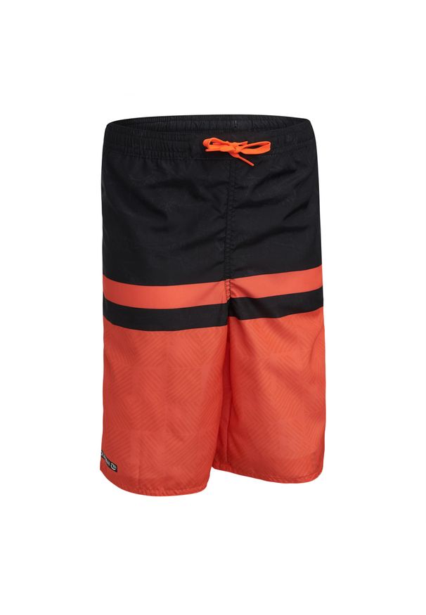 OLAIAN - Spodenki Surfing Bs 100L Square Dla Dzieci. Kolor: czerwony. Materiał: poliester, materiał. Długość: długie