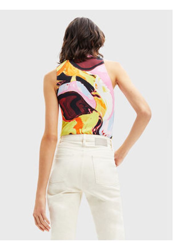 Desigual Body Landa 22WWQK23 Kolorowy Slim Fit. Materiał: wiskoza. Wzór: kolorowy